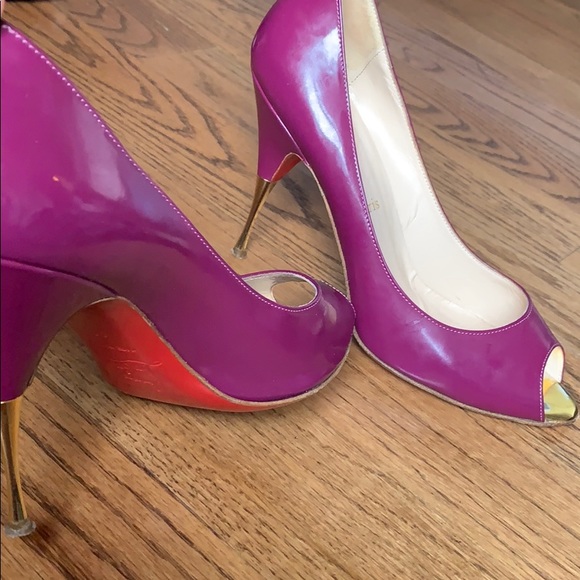 purple louboutin heels